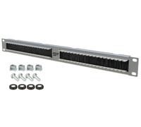 Passe Câble avec Brosse 19 Pouce 1U | pour Armoire Informatique | Câble Management, Organisateur de Cable, Transition entre les Pinceaux Goulotte passe Cable en Acier, Gris