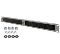 Passe Câble avec Brosse 19 Pouce 1U | pour Armoire Informatique | Câble Management, Organisateur de Cable, Transition entre les Pinceaux Goulotte passe Cable en Acier, Gris