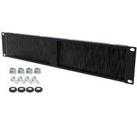 Passe Câble avec Brosse 19 Pouce 2U | pour Armoire Informatique | Câble Management, Organisateur de Cable, Transition entre les Pinceaux Goulotte passe Cable en Acier, Noir
