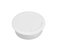 Passe Cable Bureau,Passe CâBle 2pcs Rcle De Trou Câble En Plastique Table 60 / 80mm Pc Bureau D'ordinateur Rond Métallique Gilet(White,80mm)