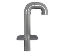 Passe-câble de toit plat, col de cygne, passage de toit, type HS2, tuyau de raccordement inférieur, câble, solaire, alimentation, antenne (DN 200 - bride PVC)