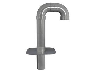 Passe-câble de toit plat, col de cygne, passage de toit, type HS2, tuyau de raccordement inférieur, câble, solaire, alimentation, antenne (DN 200 - bride PVC)