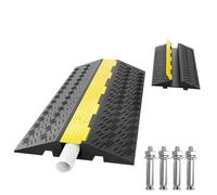 Passe Cable Exterieur 100 cm, Antidérapant et Connectable, 1 Canal, Passage de Cable au Sol pour Allées, Parkings et Chantiers(11x50x100cm/4.3x19x39in)