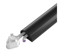 Passe Câble Sol D’Usage Léger Demi-Rond pour 2 à 4 Câbles en PVC Souple, Anti-Chute, Auto-Adhésif Cache Cable Sol pour La Maison et Le Bureau(Black,1.8 * 1.2 cm/0.7 * 0.5 in)