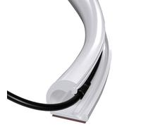 Passe Câble Sol D’Usage Léger Demi-Rond pour 2 à 4 Câbles en PVC Souple, Anti-Chute, Auto-Adhésif Cache Cable Sol pour La Maison et Le Bureau(White,1.5 * 1.0 cm/0.6 * 0.4 in)