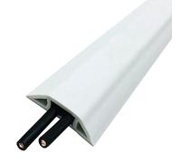 Passe Câble Sol Exterieur Bureau Pratique PVC Souple Cache Cable Sol, Autocollant Facile À Couper, Couverture De Rallonge Idéale pour Protéger Les Fils Au Sol (Color : Blanc, S : 1M)