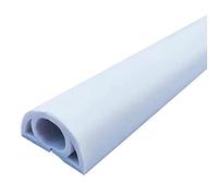 Passe Câble Sol Exterieur Home Facile À Découper PVC Souple Couvre-câble De Sol, Protégez Les Fils Cachés Cache Cable Sol, Cavité du Cordon-0,8 Cm/0,3 Pouces (Color : Blanc, S : 1M)
