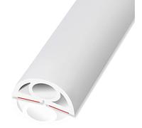 Passe Câble Sol Passe Câble Sol 3m Protège-câbles De Sol De 10 Pieds, 2 Cm De Largeur Cache-câble De Plancher Facile À Installer, Passage Câble Plancher en PVC (Color : White Color, S : 33 ft)