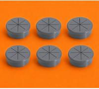 Passe-câble Souple Oeillet de Bureau imprimé en 3D - Ø45 mm ou Ø60 mm - TPU Flexible, préserve Les câbles - Noir ou Gris - Fabrication Artisanale française (Gris, 60 mm - Lot de 6)