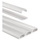 Passe-câbles, 3 pièces, autocollant, rectangul., 100X2,1X1cm, PVC, blc