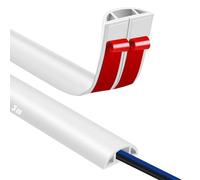 Passe-câbles autocollant 3 m - En PVC flexible - Bureau, concerts - Protection des câbles, prévention des trébuchements (3 m, blanc)