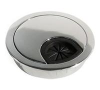 Emuca Passe-câble Rond Encastrable Diamètre 60mm pour Bureau en Zamac Chromé