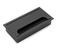Emuca - Passe-câbles de Table, rectangulaire, 159x80mm, à encastrer, Aluminium, Peint en Noir