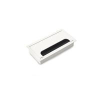 Passe-câbles de table Quadrum, rectangulaire, 159x80mm, à encastrer, Aluminium, Peint en blanc