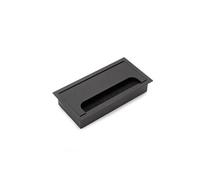 Passe-câbles de table Quadrum, rectangulaire, 159x80mm, à encastrer, Aluminium, Peint en noir