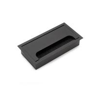 Emuca Passe-câbles de table Quadrum rectangulaire 159×80 mm à encastrer aluminium peint noir