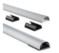 Passe-câbles en alu, semi-circulaire, 110 X 3,3 X 1,8 cm, argenté