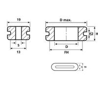 Passe-câbles HellermannTyton HV1606-PVC-GY-D1 633-06068 Ø max. des bornes 19 mm PVC gris