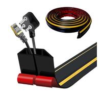 Passe-câbles plat autocollant | Cache-câbles flexible pour plafonnier et sol | Goulotte de câbles en PVC | Gestion des câbles dans le bureau et l'appartement (noir jaune, 4 cm x 6 m)