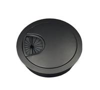 Passe Câbles pour Bureau Métal Cache-trou de câble for port sortie table d'ordinateur bureau, passe-câble rond, support ligne 50 mm/53 mm/60 mm/80 mm(Matte Black,80mm)