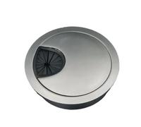 Passe Câbles pour Bureau Métal Cache-trou de câble for port sortie table d'ordinateur bureau, passe-câble rond, support ligne 50 mm/53 mm/60 mm/80 mm(Silver Gray,50mm)