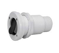 Passe-coque fileté et cannelé avec clapet de non retour ø45mm