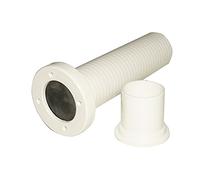 Passe-coque téléscopique avec clapet de non retour, Ø40mm, L65-195mm, couleur blanche