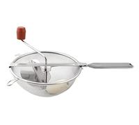 Passe-coulis inox ⌀20cm avec olive bois - Ustensile multifonction pour coulis, confitures, gelées, sauces - Avec crochets de maintien - Compatible lave-vaisselle - Durable et pratique - 012100