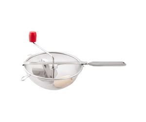 Passe-coulis inox ⌀20cm avec olive bois - Ustensile multifonction pour coulis, confitures, gelées, sauces - Avec crochets de maintien - Compatible lave-vaisselle - Durable et pratique - 012100