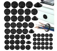 Passe Fil Caoutchouc 10 Mm/20 Mm/25 Mm/30 Mm/40 Mm Joints Pour Câbles De Tour, Tours En Caoutchouc, Trous Pour Bagues d'Étanchéité, Passe-Fils Percés,Pour Câbles, Fils, Appareils(60 Pièces Noir)
