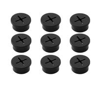 Passe-fil pour câble de bureau à fente, Black | Insert d ' ouverture rond en silicone de 30 mm, paquet de 10 pour tables d ' ordinateur, armoires et zones de travail