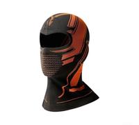 Passe-montagne tricoté hiver chaud coupe-vent | Maille , ajustement snug sous pour casque, confort longue durée, pas de pression(Black-Orange)