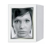Passe-partout - Daiber - 13x18 cm - Blanc - Bordure argent - 125 unités