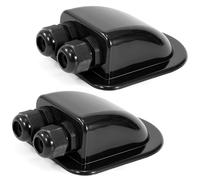 Passe-Toit Solaire Solar Presse-étoupe, Lot de 2 D'entrée de Double Passe Câbles en ABS, Etanche Boîtier d'entrée de Câble pour 6-12 mm, pour Caravane Bateau Cabine Camping Car - Noir