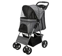 Passeggino per cani e gatti 47×100×80cm fino a 15 kg colore grigio Trixie