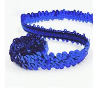 Passementerie à paillettes à coudre Garniture tressée à paillettes élastiques(Blue)