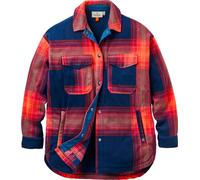 Passenger - Chemise en polaire recy East Polar Fleece Shirt W Rich Navy Red Ochre Check - Taille S - Orange Orange S