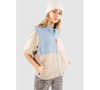 Passenger - Women's Fairbanks Recycled Sherpa Gilet - Polaire sans manches - XS - faded denim / simply taupe