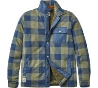 Passenger - Surchemise en polaire - Firelight Sherpa Lined Overshirt Dusty Olive Dark Denim Check pour Homme - Taille L - Bleu Bleu L