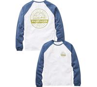 Passenger - T-shirt en coton recyclé à manches raglan - Odyssey Recycled Cotton Raglan T-Shirt Rich Navy White pour Homme en Coton - Taille M - Blanc Blanc M