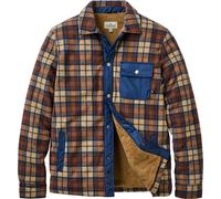 Passenger - Veste-chemise en polaire - Firelight Sherpa Lined Overshirt Rich Navy Caramel Check - Taille M - Marron Marron M