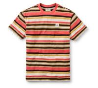 Passenger - Wild Pine Texture Stripe T-Shirt - T-shirt - S - redwood multi stripe