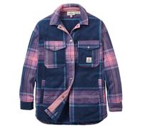 Passenger - Women's East Recycled Polar Fleece Shirt - Chemise - XL - rich navy / pink haze check
