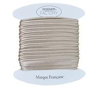 Passepoil satin de belle qualité - passepoil de couture satin idéal pour des finitions raffinées, à placer entre 2 tissu ou en bordure de vos créations. (Par 5 mètres, Beige)