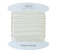 Passepoil satin de belle qualité - passepoil de couture satin idéal pour des finitions raffinées, à placer entre 2 tissu ou en bordure de vos créations. (Par 5 mètres, Ecru)