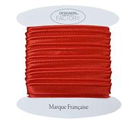 Passepoil satin de belle qualité - passepoil de couture satin idéal pour des finitions raffinées, à placer entre 2 tissu ou en bordure de vos créations. (Par 10 mètres, Rouge)