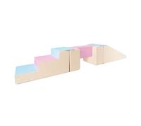 Passerelle 5 blocs rose bleu jaune pastel