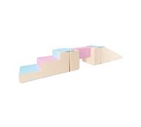 Passerelle 5 blocs rose bleu jaune pastel