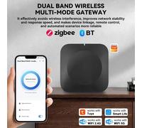Passerelle Bluetooth Tuya Zigbee, Hub WiFi 2.4G/5G, Automatisation locale, Portée de 40 m, Fonctionne avec Tuya Smart Life pour le contrôle de toute la maison V5 Smart Remote Kit