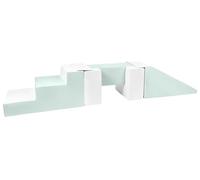 Passerelle+Toboggan, Lot de 5 Gros Blocs en Mousse pour Le Jeu ou réhabilitation (Couleur: Blanc, Menthe)